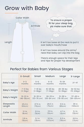 Miniatura 7 de TotAha Saco de dormir para bebé de 0 a 3 meses, saco de dormir seguro para recién nacido para un sueño tranquilo, manta ligera para bebé de 0.5 TOG
