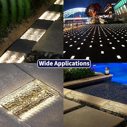 Miniatura 2 de Luces solares para exteriores, 6 x 9 pulgadas, luz de ladrillo empotrada, resistente al agua IP67, iluminación de paisaje para suelo, piscina,