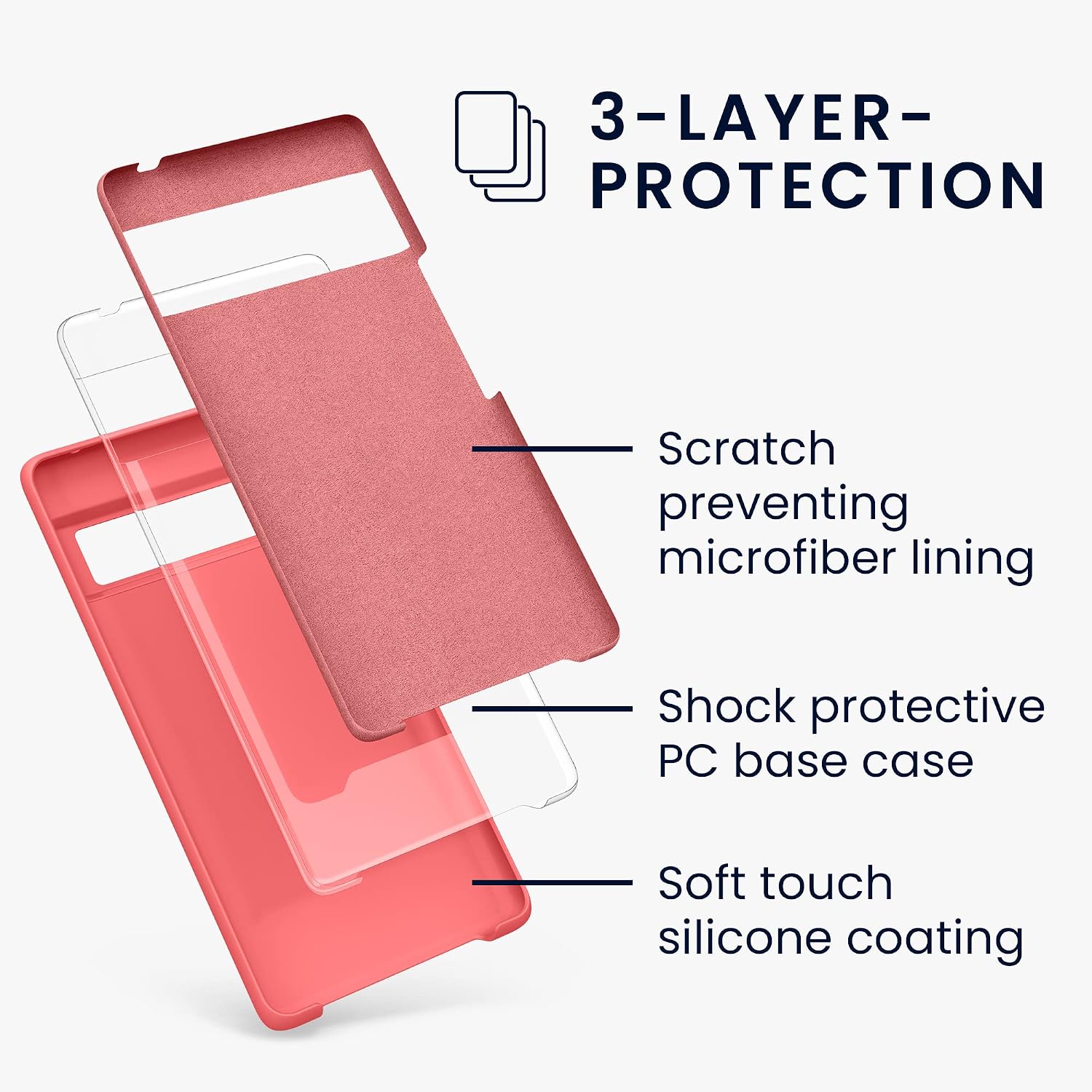 kwmobile Case Compatible with Google Pixel 6 Pro Case - TPU Silicone Phone Cover with Soft Finish - Dolce Vita - Image 3