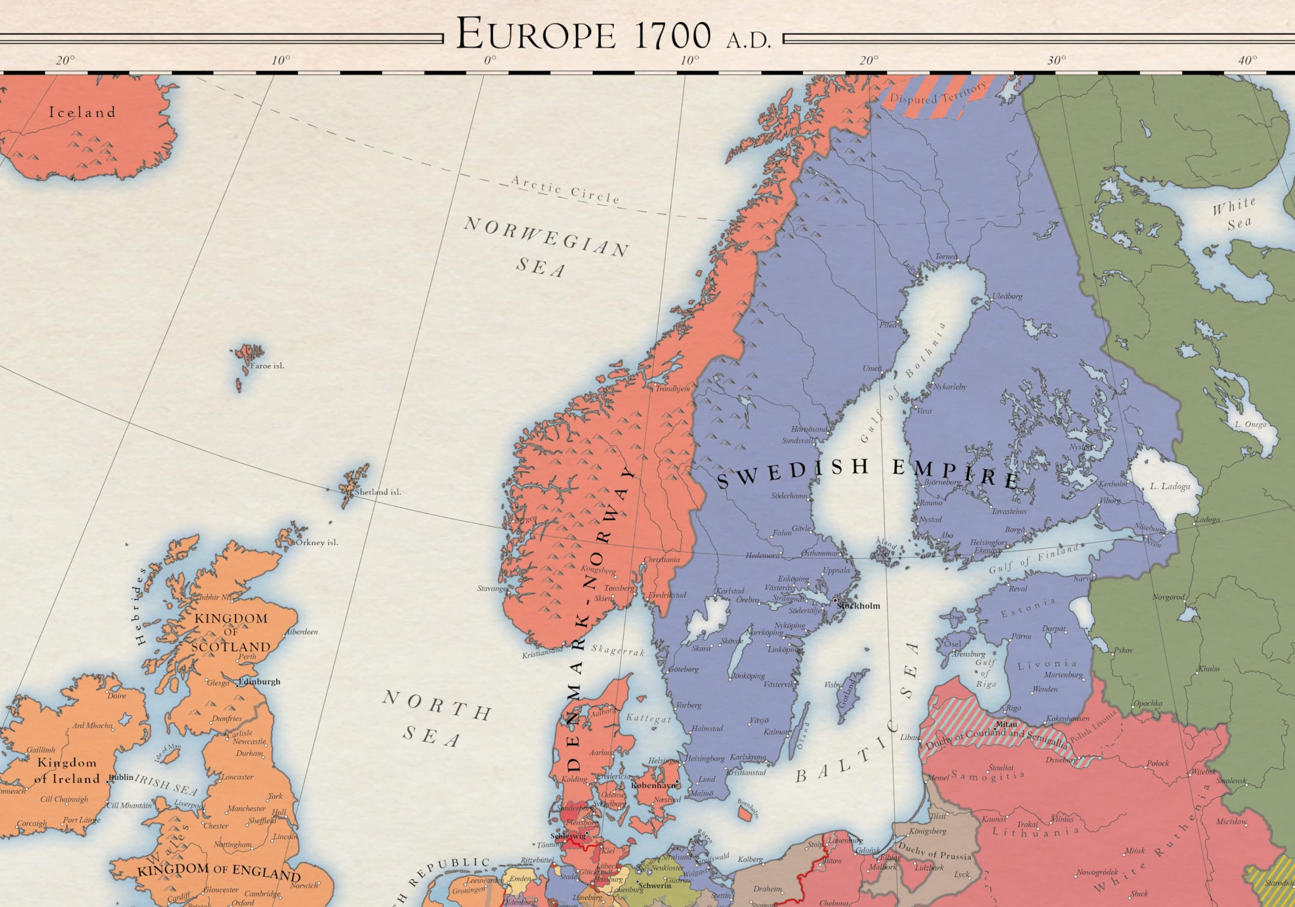 Europa 1700, Mapa Histórico (100x70cm)