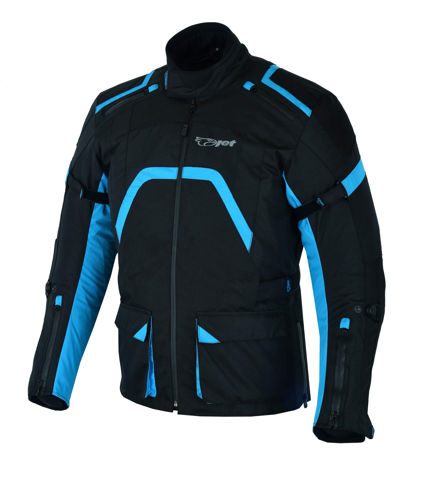 Jet Chaqueta Moto Hombre Textil Ventilación con Protecciones Reflexivo Cremalleras impermeables Verano Invierno Múltiples puntos de ajuste ARMADA