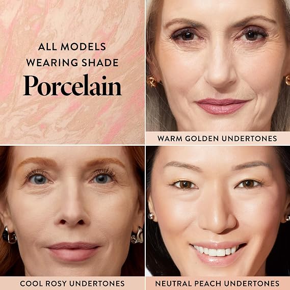 LAURA GELLER NEW YORK Award-Winning Baked Balance-n-Brighten Color Correcting Powder Foundation - Porcelain - Buildable Light to Medium Coverage - Demi-Matte Natural Finish