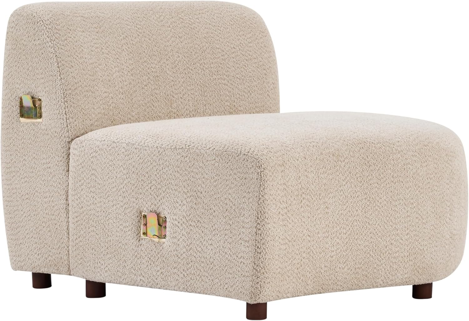 Merax 73" Curved Cloud Loveseat, Boucle Upholstered 2 Seater Sectional Sofa with Wooden Frame, Modern Curved Cloud Couch for Living Room, Cozy Leisure Couches, Easy Assembly, Beige