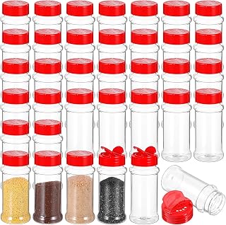 36 Pack Plastic Spice Jars with Shaker Lids, 3 oz Clear Empty Seasoning Bottles - Airtight Plastic Spice Containers for Spices, Powders & Dry Goods Organization