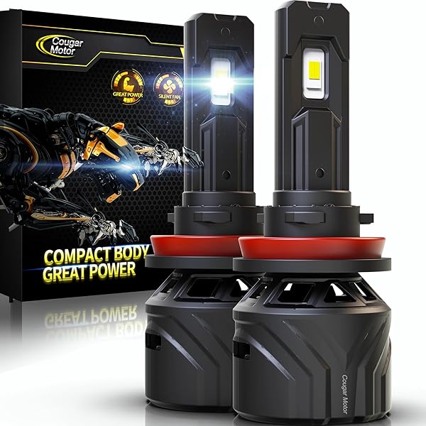 Cougar Motor H11 Bulbs, H11 Light Bulb H8 H9 Fog Lights 6500K White Non-Polarity H11 Fog Bulb Plug and Play - Pack of 2