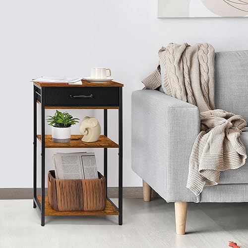 Miniatura 5 de Soporte para impresora, mesa de impresora de 3 niveles para oficina en casa con cajón de almacenamiento, organizador de escritorio industrial para