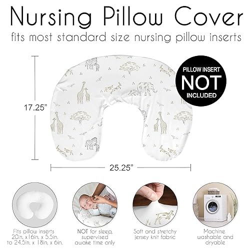 Miniatura 6 de Sweet Jojo Designs Jungle Safari Animals Boy Girl Gender Neutral Nursing Pillow Cover Baby Breastfeeding Slipcover Infant Newborn Nursery Bottle