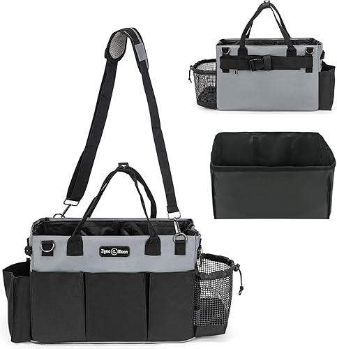 Miniatura 4 de Zyno Moon Bolsa de limpieza resistente, forro resistente al agua, organizador de suministros extra grande, para profesionales de la limpieza,