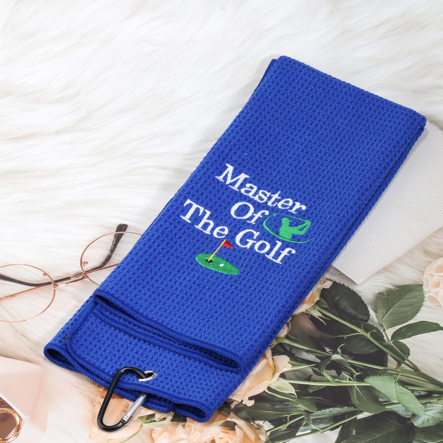 review MEIKIUP Grandpa Golf Towel Dad Golf Towel Embroidered Golf Towel Golf Papa Father Sport Towel with Clip Master of The Golf (Master of The Golf)