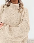 BTFBM Women's Long Pullover Sweaters 2026 Fall Winter Mock Neck Long Sleeve Thick Oversized Casual Knitted Jumper Tops