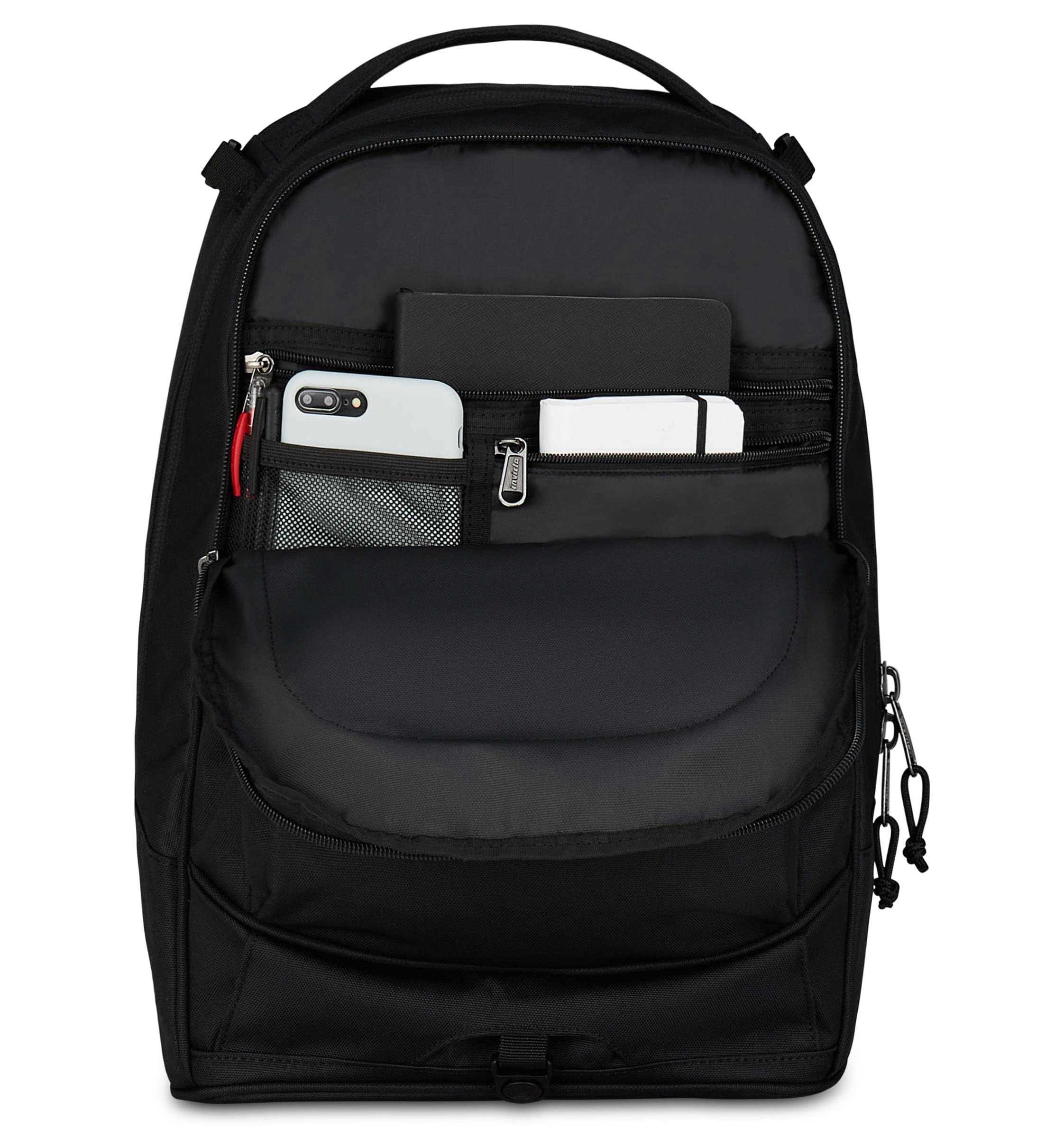 Invicta Trolley Scuola Plug, Nero, 3 in 1, Zaino Doppio Scomparto Con Carrello Sganciabile, Tasca Per PC, Tasca Per Borraccia, 34 lt, Scuola Media e Superiore, Viaggio, Zaino Ragazza, Ragazzo