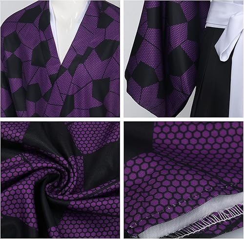 Miniatura 5 de LINKOM Anime Demon Kokushibou Cosplay Costume Kimono Outfits Uniform Set for Men Halloween Party