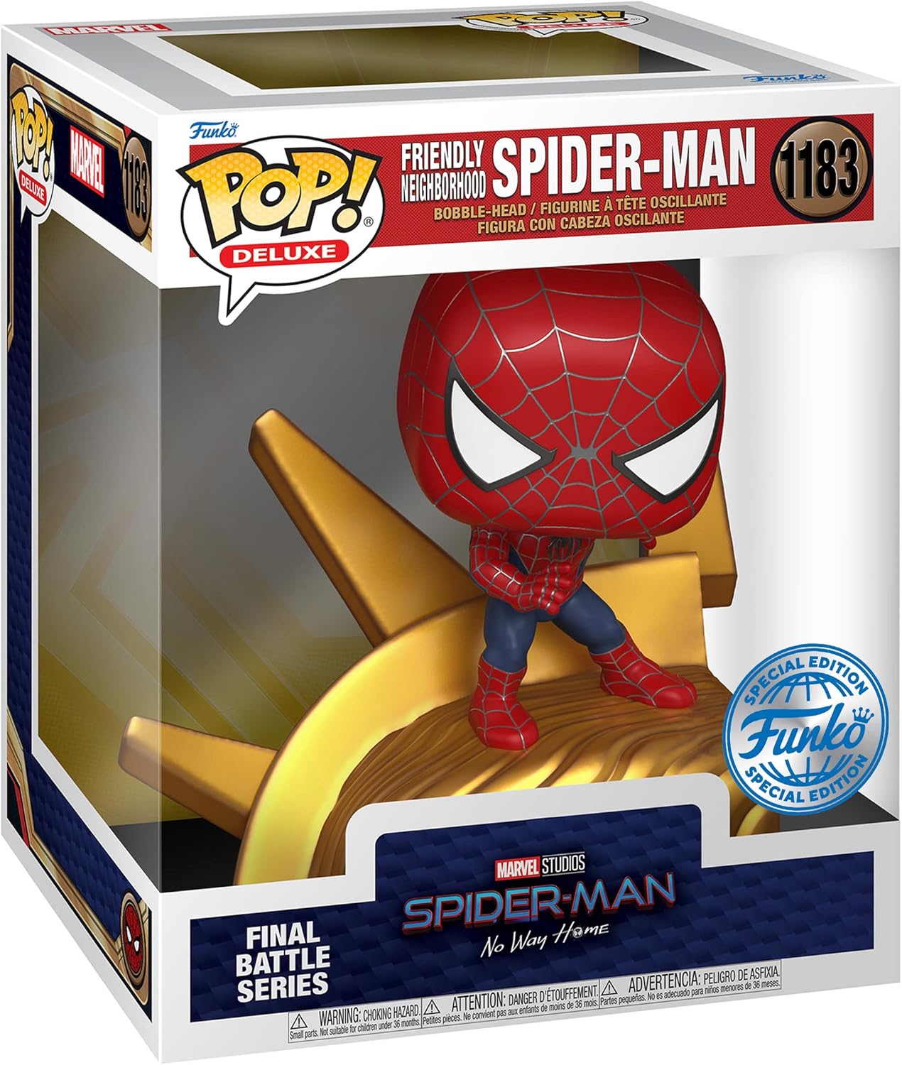 Funko Pop! Deluxe Spider-Man No Way Home: Friendly Neighborhood Spider-Man Final Battle Series Build-A-Scene Vinyl Figure