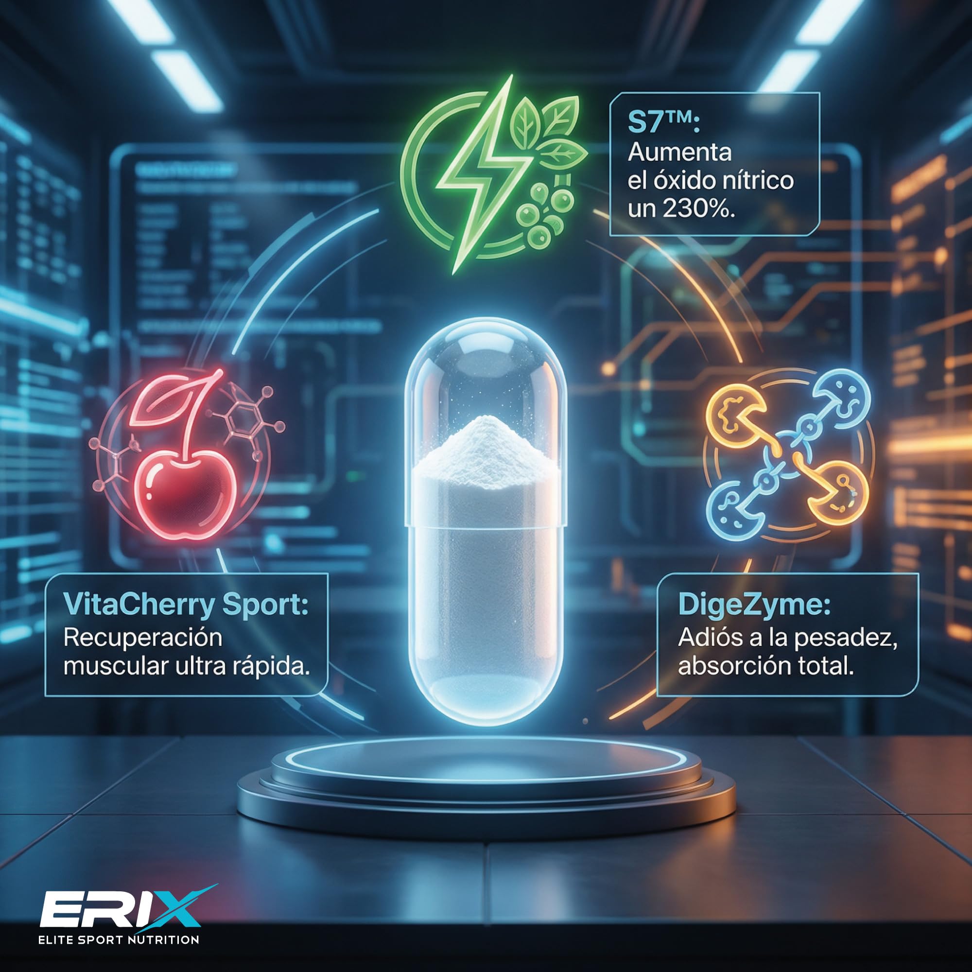 ERIX Nutricion Super Vitamin Energy - Pack Ahorro 2 Botes (180 Capsulas) - Multivitaminico con Ginseng, Cafeina, S7 - Energia y Recuperacion para 90 Dias