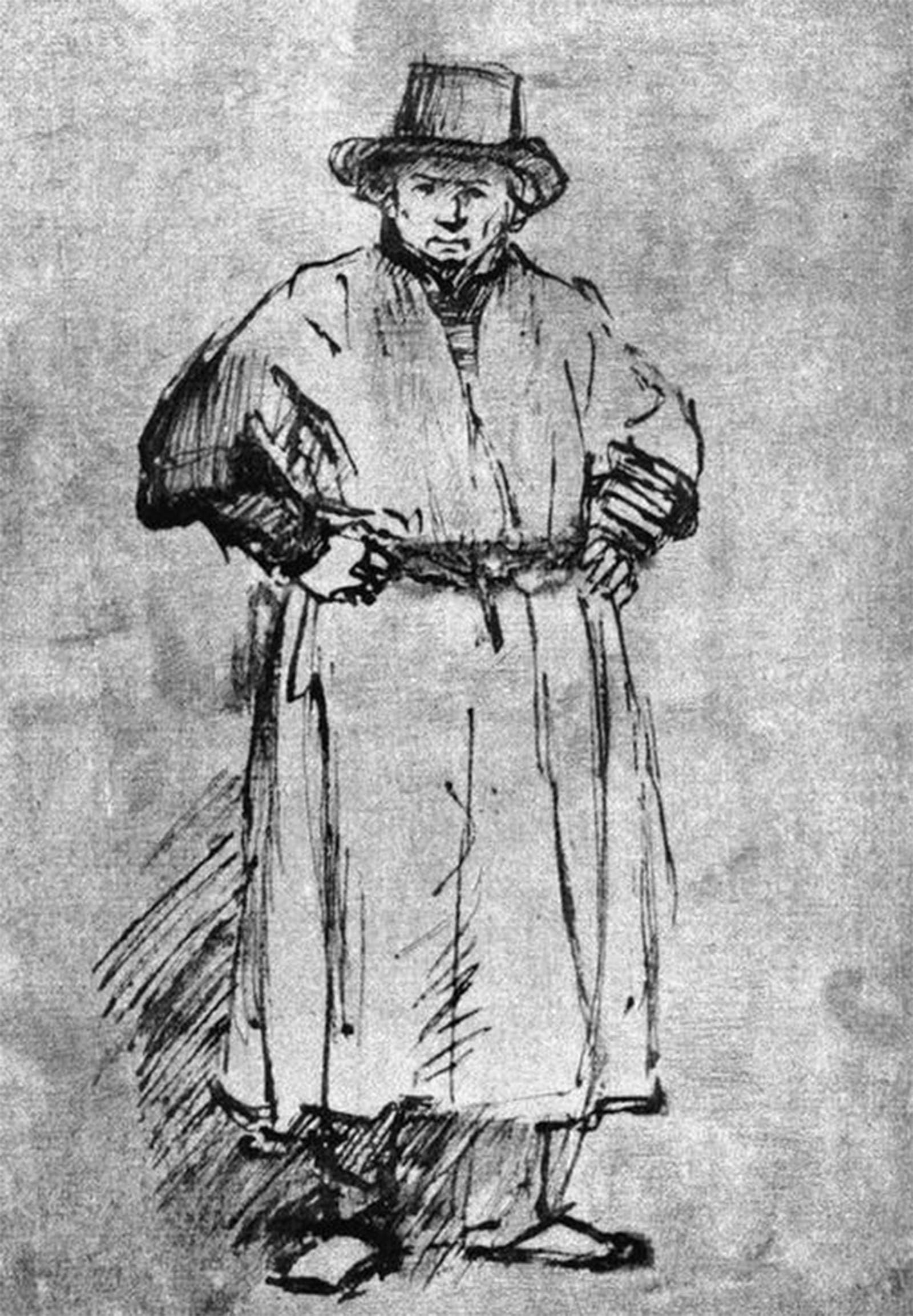 ARTXLXXBN Famous Prints Artwork Pictures Poster Painting Art Self-portrait in the painter by Rembrandt van Rijn Artwork Landscape Pictures for Home Decor 60x90cm