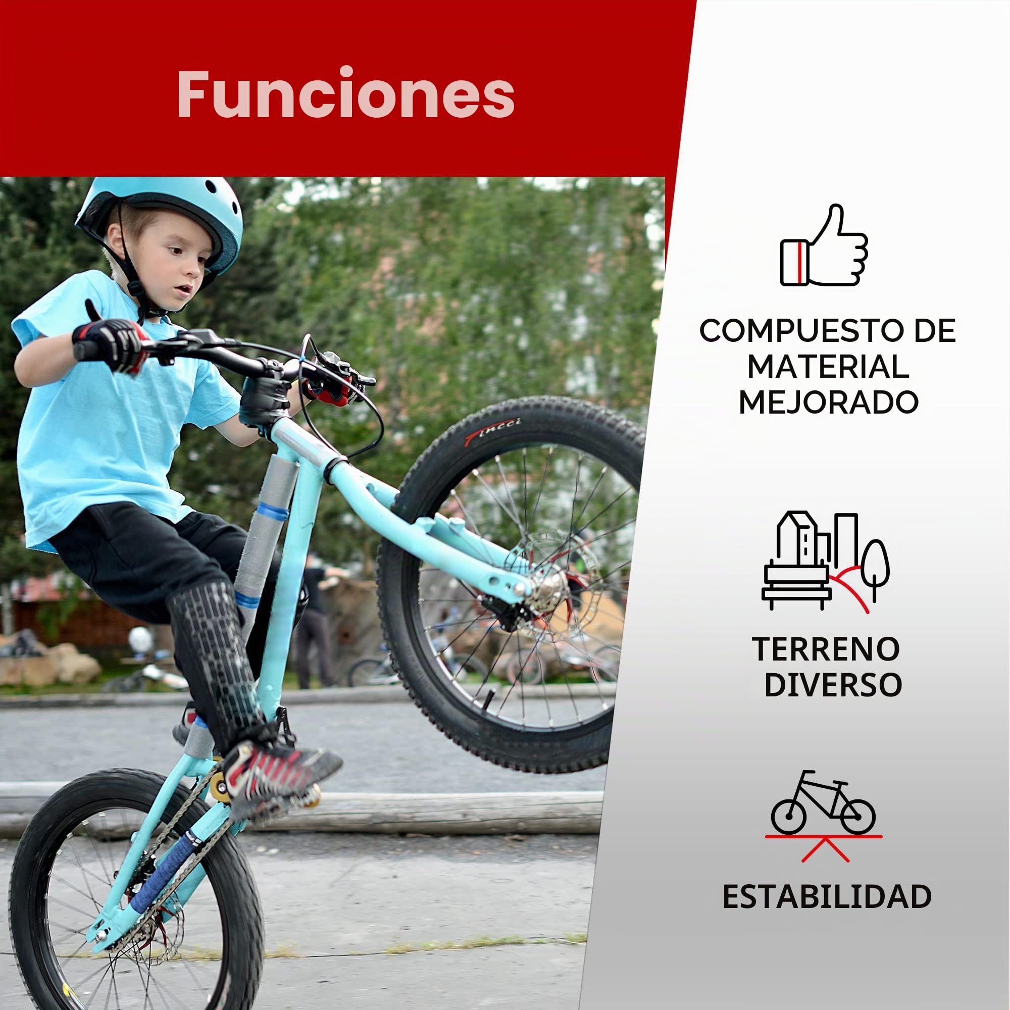 Fincci Сubiertas Bicicleta 20 - Set Par Neumaticos Bike 20 x 1.95 Pulgadas 53-406 con 2X Cámaras de Aire Schrader Válvula para Bicicleta Niño, BMX, MTB, Triciclo Adulto - Paquete de 2 Gomas