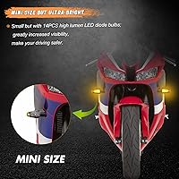 Vista 2 de NTHREEAUTO 4 indicadores de giro para motocicleta, mini tallo, indicadores de flecha, LED, delantero, trasero, ámbar, intermitente, universal