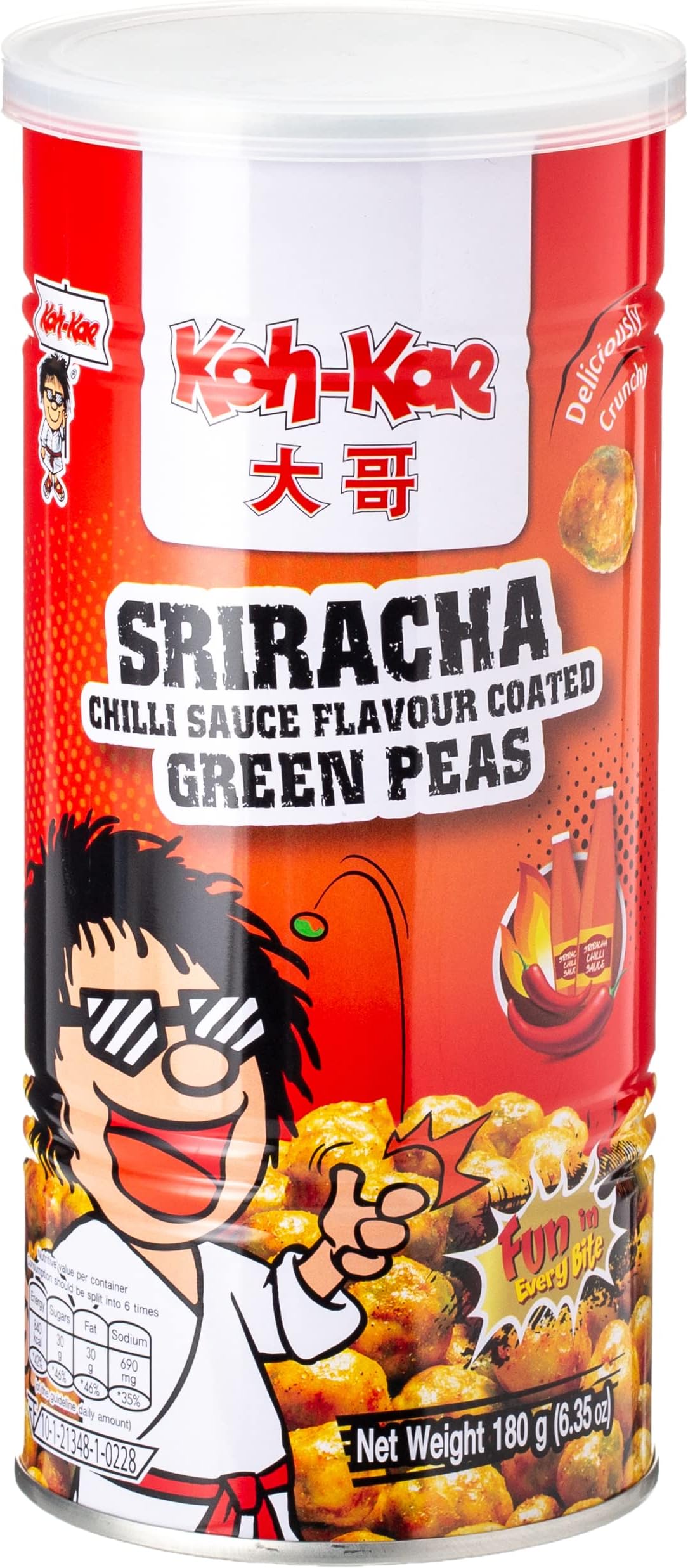 Coated Green Peas Sriracha Flavoured 180g by Koh Kae
