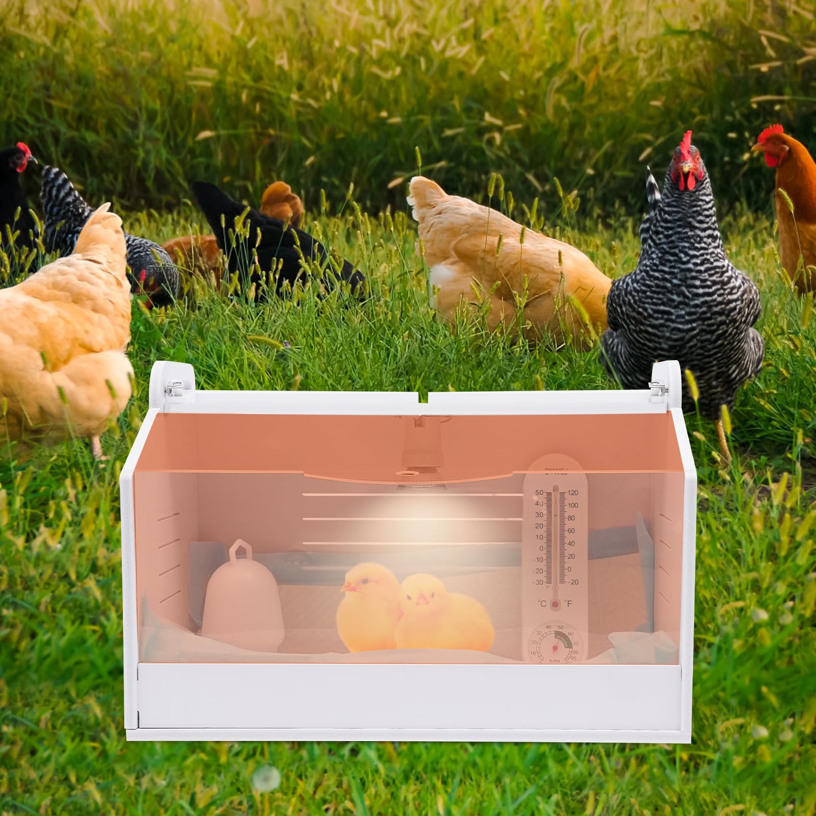 Incubatori per uova di pollame,FUROMG pulcini allevamento scatola calore lampada brut casa allevamento rettili pollame incubatore piastra di calore rettili pollame 15W