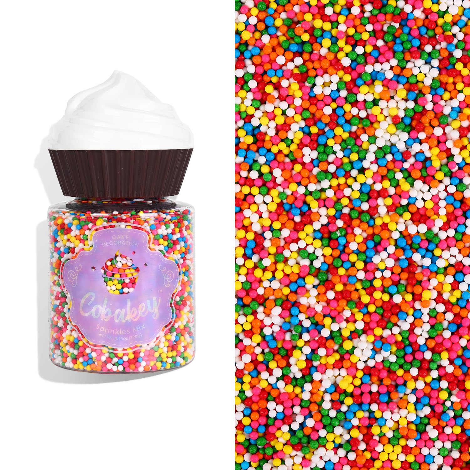 Sprinkles for cake decorating, 4.2 ounce Edible Rainbow