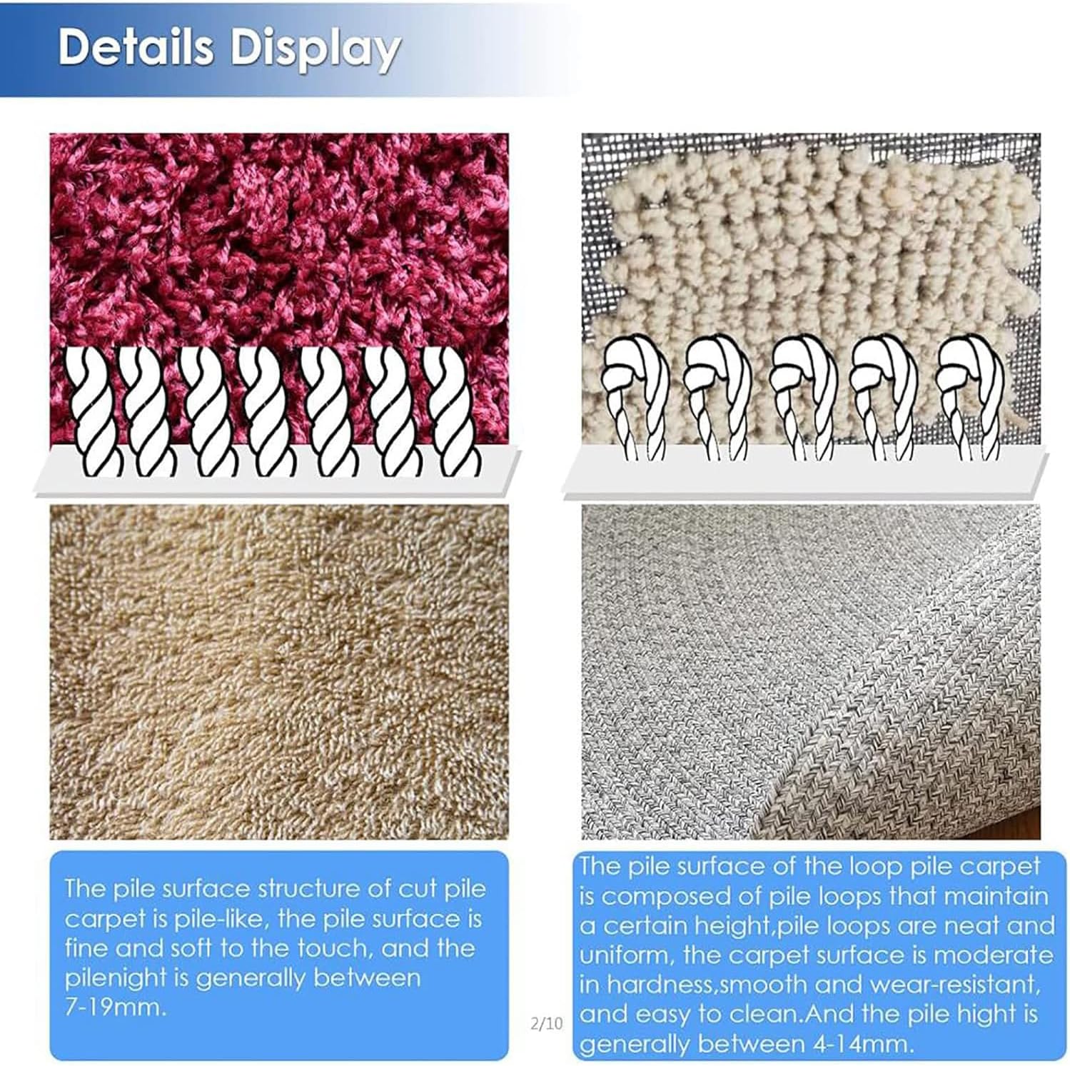 Tufting Gun Kit, 2 in 1 Cut Loop Pile Tufting Gun, 5-40 Points/sec Speed Adjustable, 7-21mm Adjustable Pile Height, Efficient Rug Making, for DIY Handmade Enthusiasts