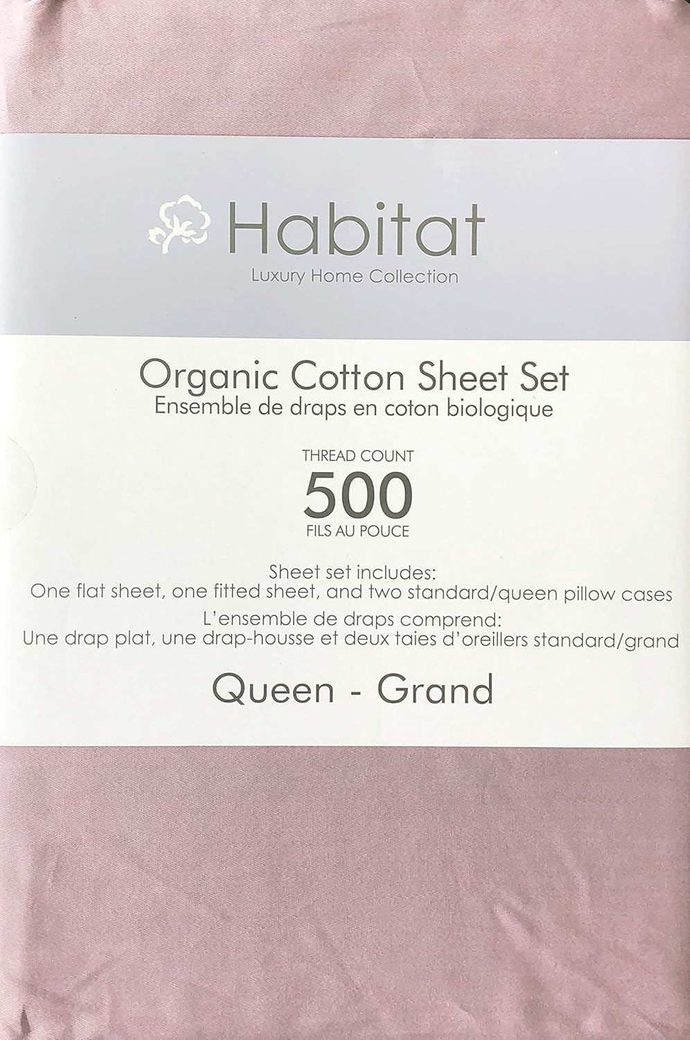 Sheets 100 Organic Cotton 500TC by Habitat Luxury Home Collection