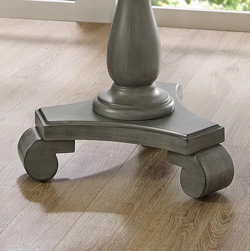 Miniatura 6 de Roundhill Furniture Rene Contemporary Wood Pedestal Side Table, Gray Blanco antiguo,Negro -,Champán,Espresso,Gris,verde azulado