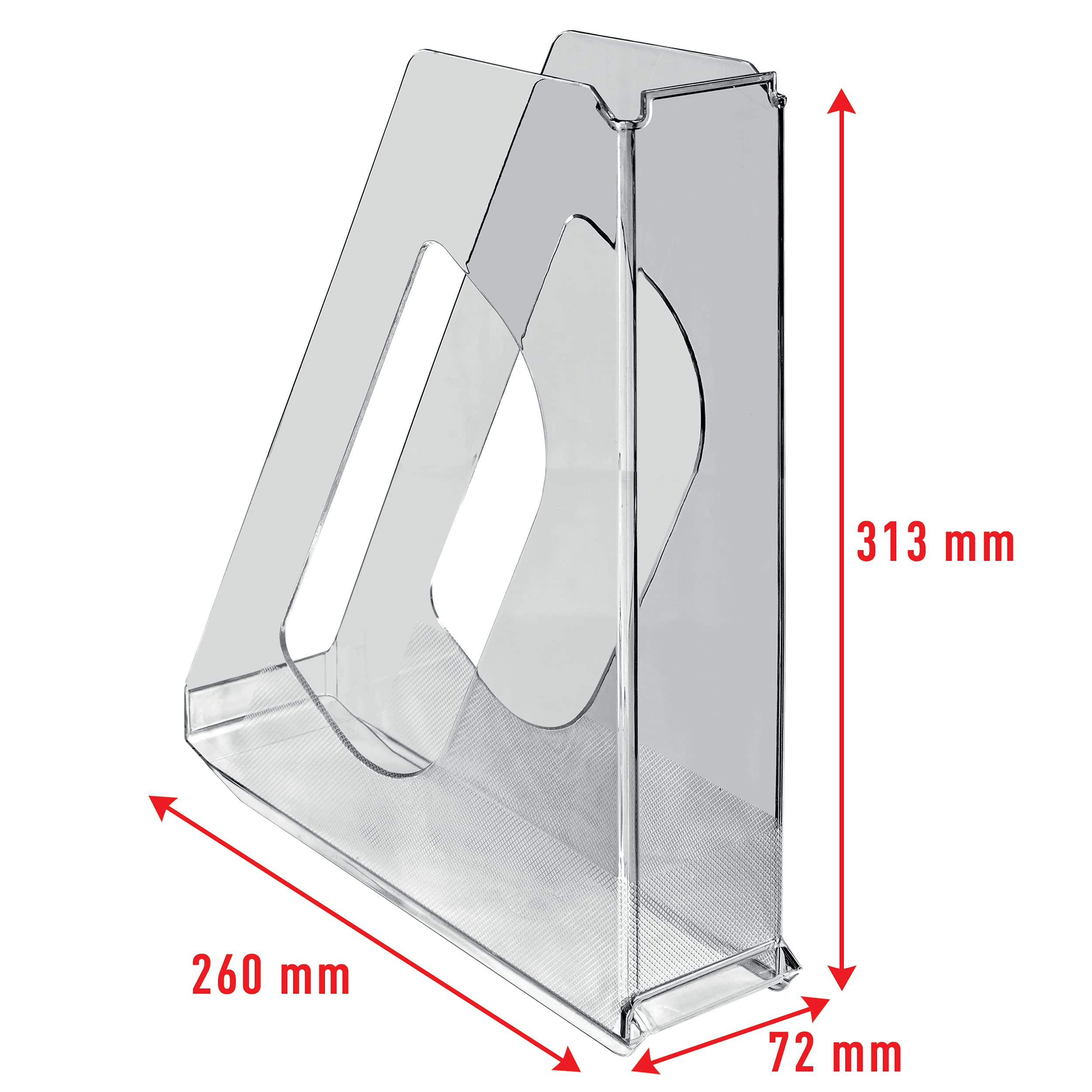 Esselte Stehsammler, A4, 10er Pack, Ideal für Prospekte, Broschüren, Unterlagen, Mappen und Hefter, Stabiler Kunststoff, Transparent, Europost, 628226