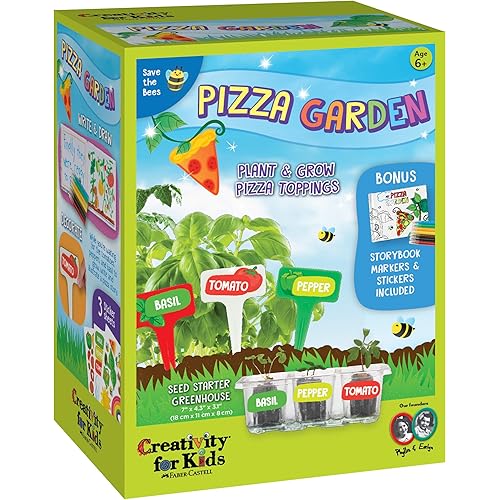 Creativity for Kids Pizza Garden Kit - Grow Your Own Pizza Vegetable and Herbs - Gardening Kit for Kids