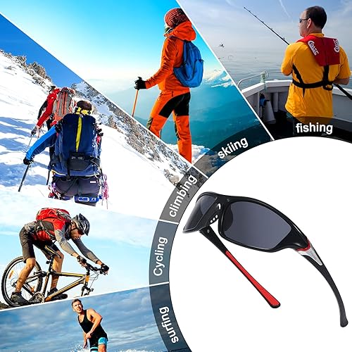 Miniatura 62 de TOODOO 4 Pairs Men Polarized Sunglasses with UV Protection Driving Glasses Sports for Sport Outdoor Activities