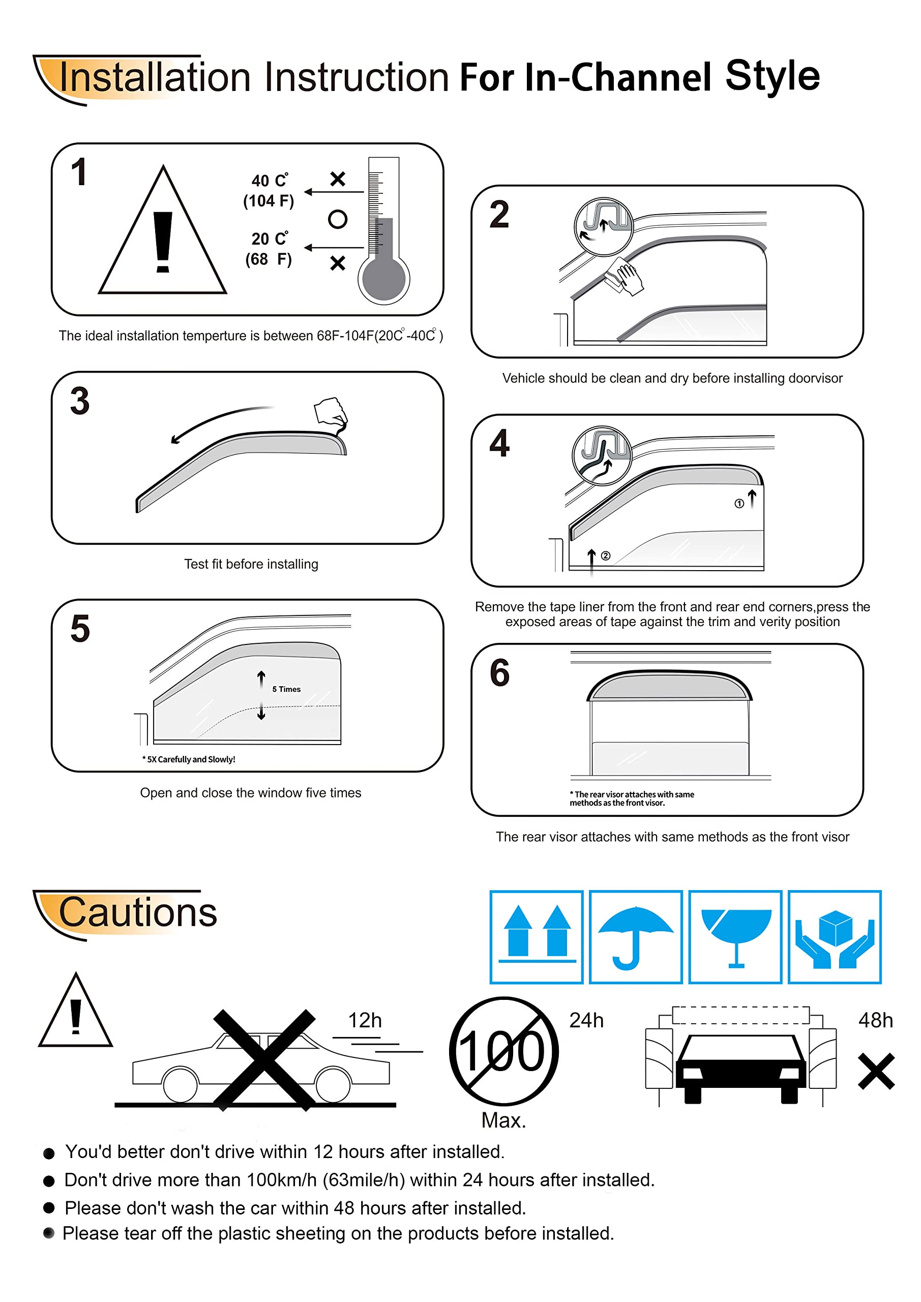 ZZDSNJ Window Visors 4-Piece for 07-14 Chevy Tahoe/GMC Yukon Sun Rain Guard Ventvisor Shield Shade Smoke