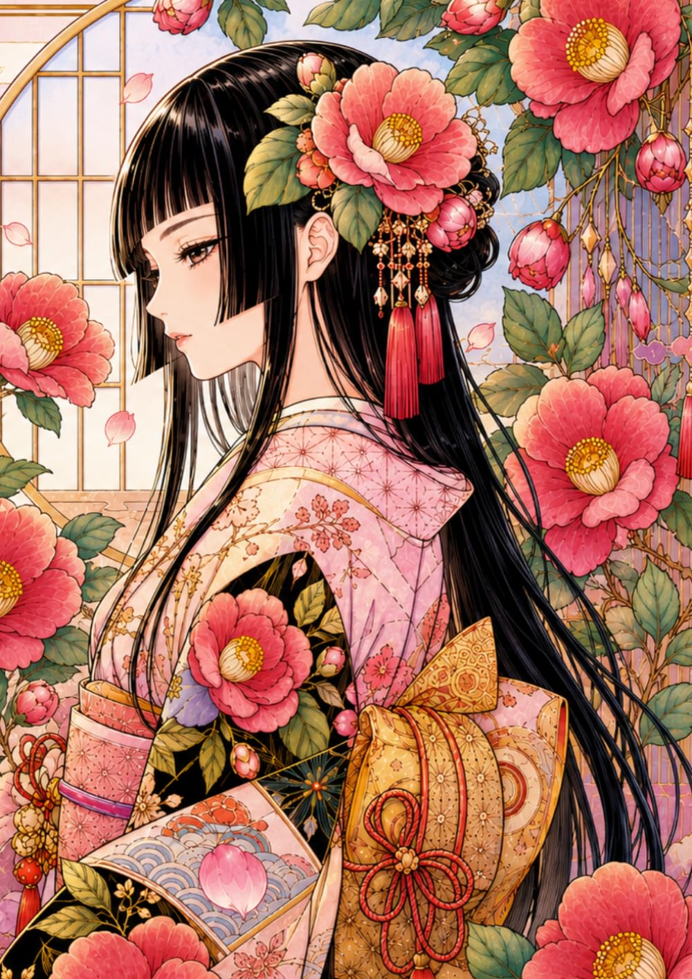 和の塗り絵: 〜美しい季節を彩る〜
