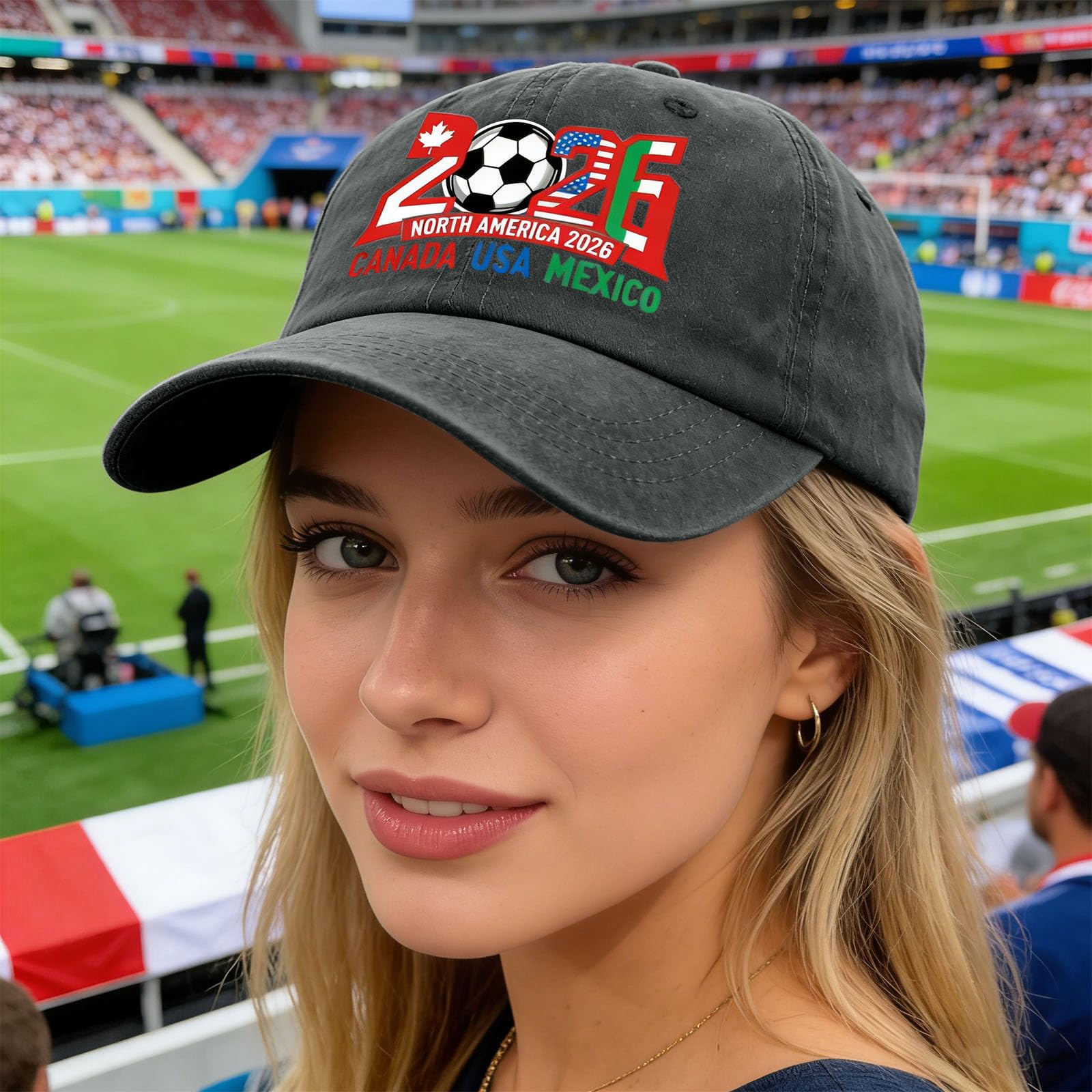 2026 Cup Hat, USA Canada Mexico World Cup Soccer Cap, Host Country Soccer Football Cap, Cotton Baseball Hat for Men Women — view 3