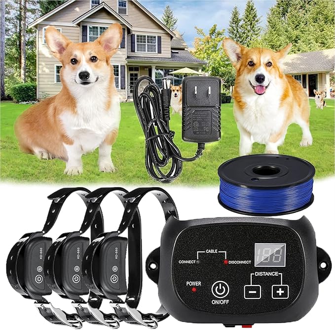 HEXIEDEN Wired Electric Dog Fence,Underground Pets Boundary Containment System,650