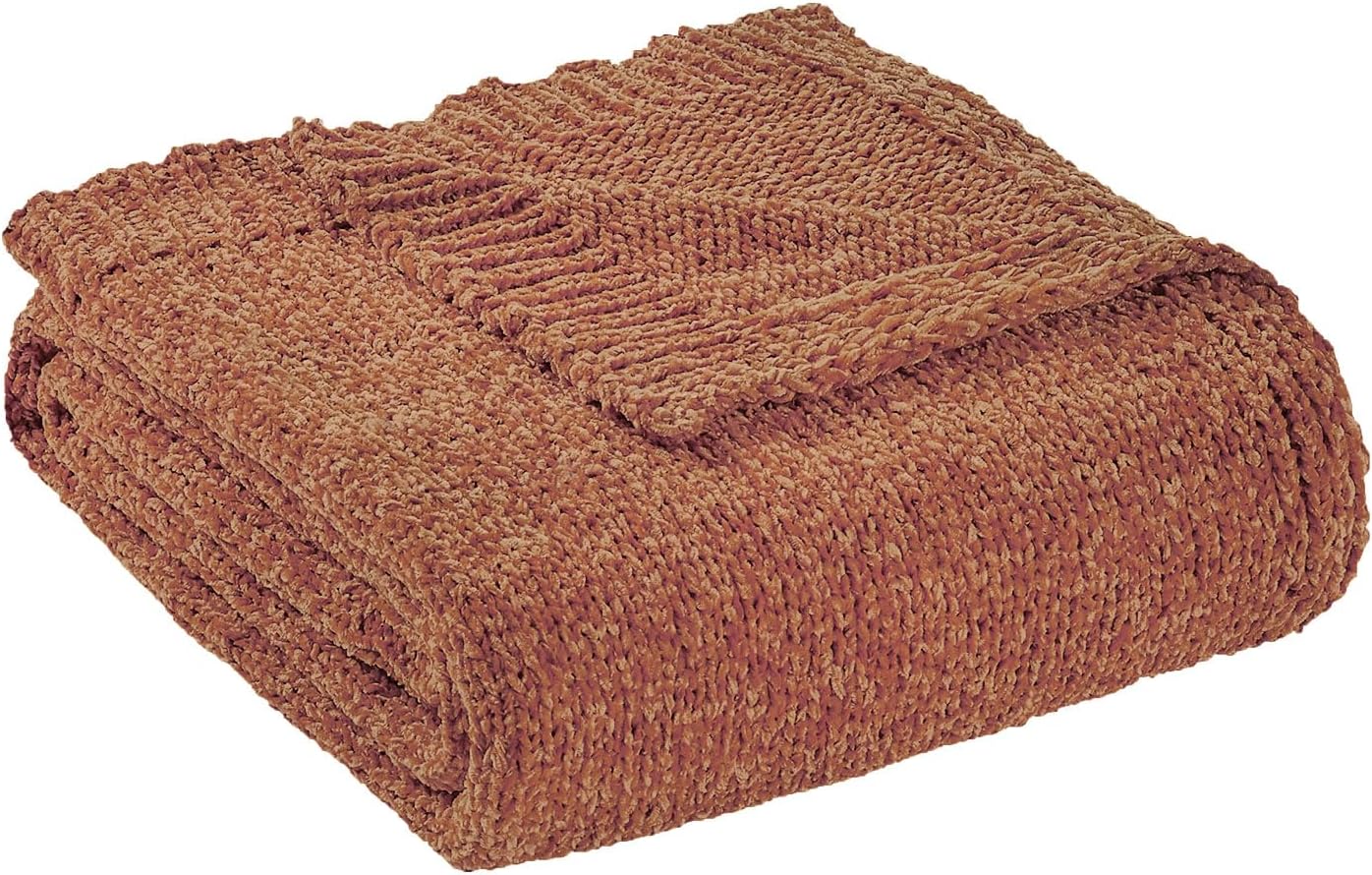 BOURINA Chenille Throw Blanket for Couch Sofa Chair Bed Home Decoration, Soft Warm Cozy Blanket for All Season（50" x 60", Coral） - Image 6