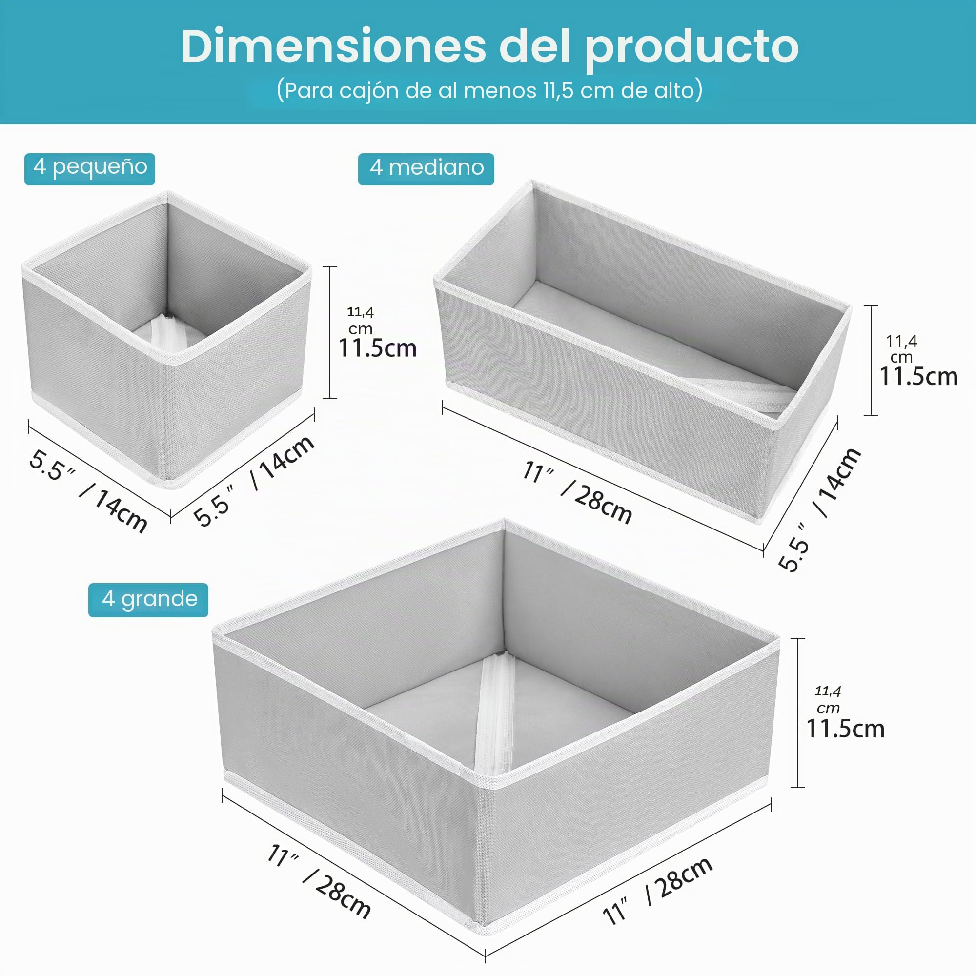 Vtopmart Paquete de 12 Organizador Cajones Plegables para Calcetines Ropa Interior