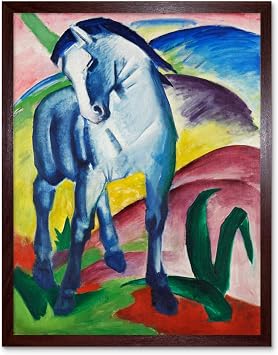 Marc Franz Blue Horse Painting Art Print Framed Poster Wall Decor 12x16 inch