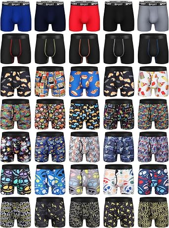 Teenage Random Boxer Briefs 10 Pack Size 13Y-16Y Quick-Dry Athletic Underwear with Fly