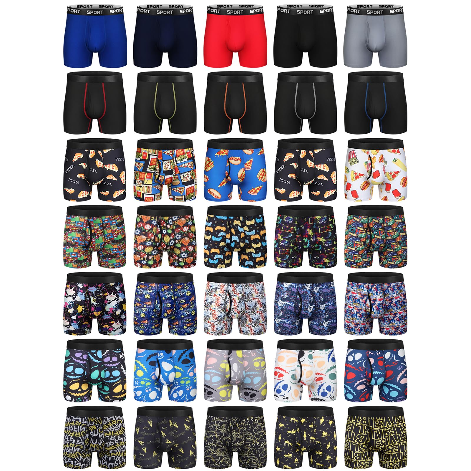 Teenage Boxershorts, 5/7er-Pack, Größe 13 - 16 Jahre, schnelltrocknend, athletische Unterwäsche mit Eingriff, Anti-Scheuern, atmungsaktiv für den täglichen Gebrauch