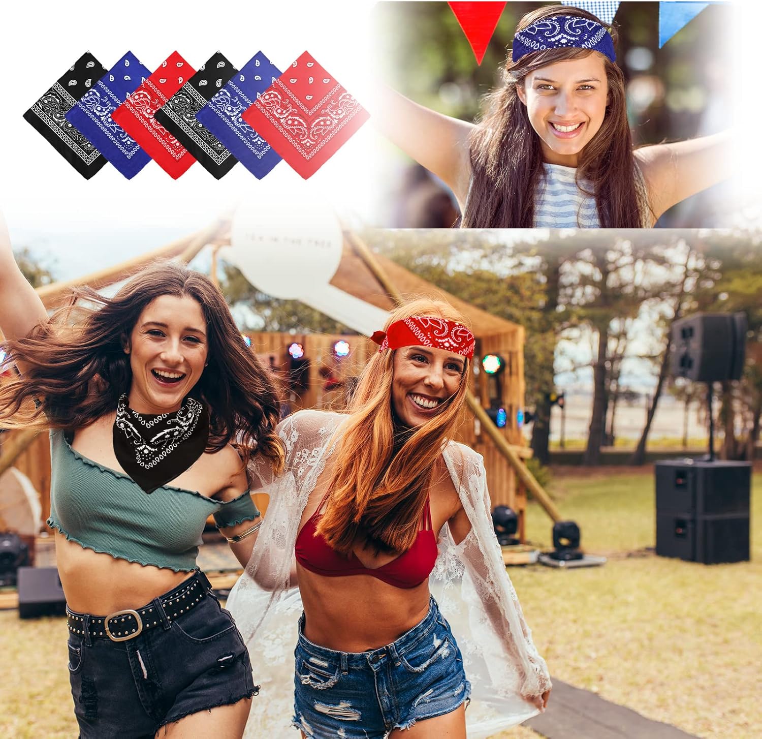 Handepo 150 Pcs Bandanas Bulk, Colorful Paisley Bandanas Unisex Head Wrap Scarf Cowboy Headband Handkerchief - Image 5