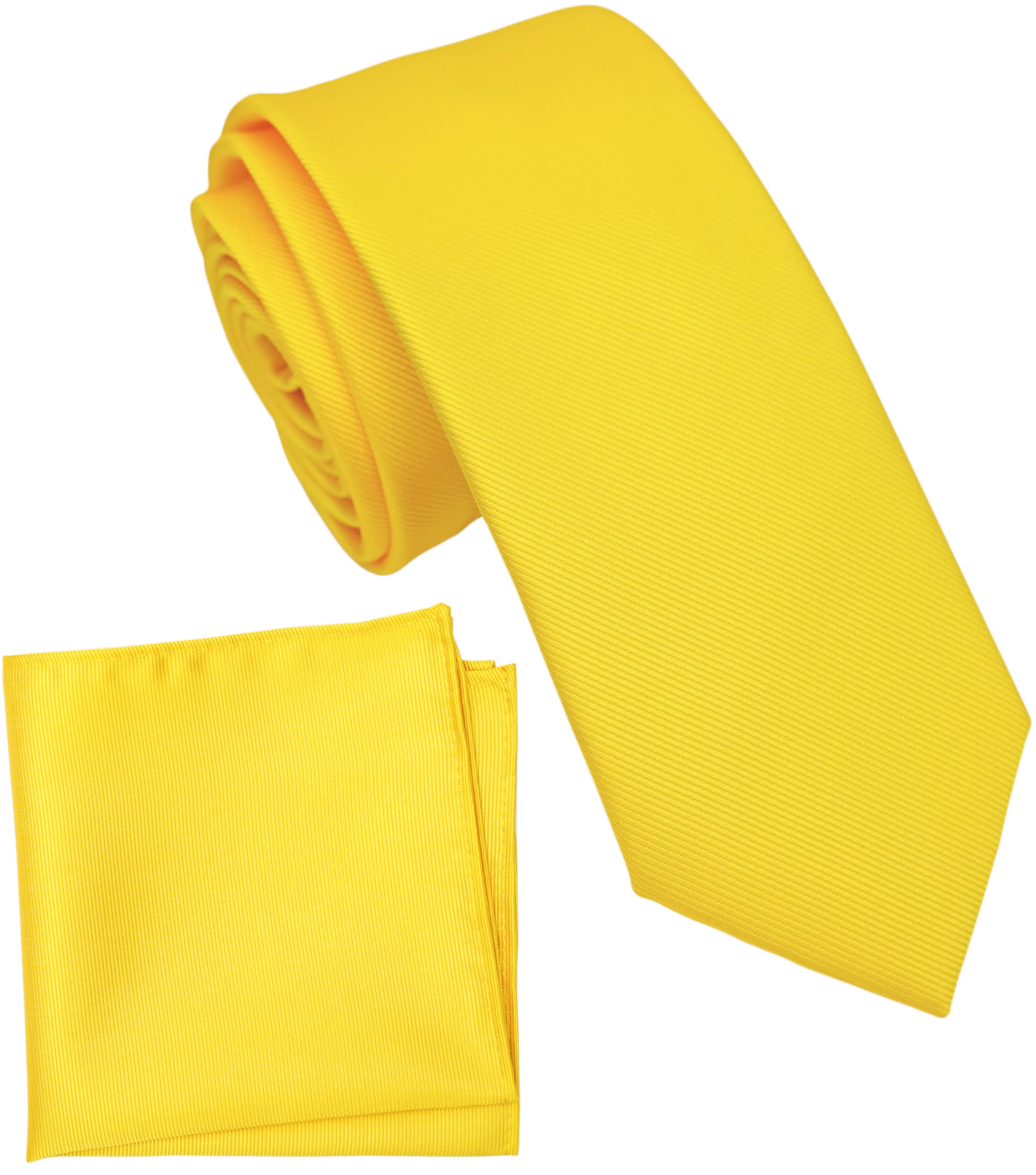 Boy's Solid Tie with Pocket Square Set, Regular Necktie for Children and Kids, Self-Tied