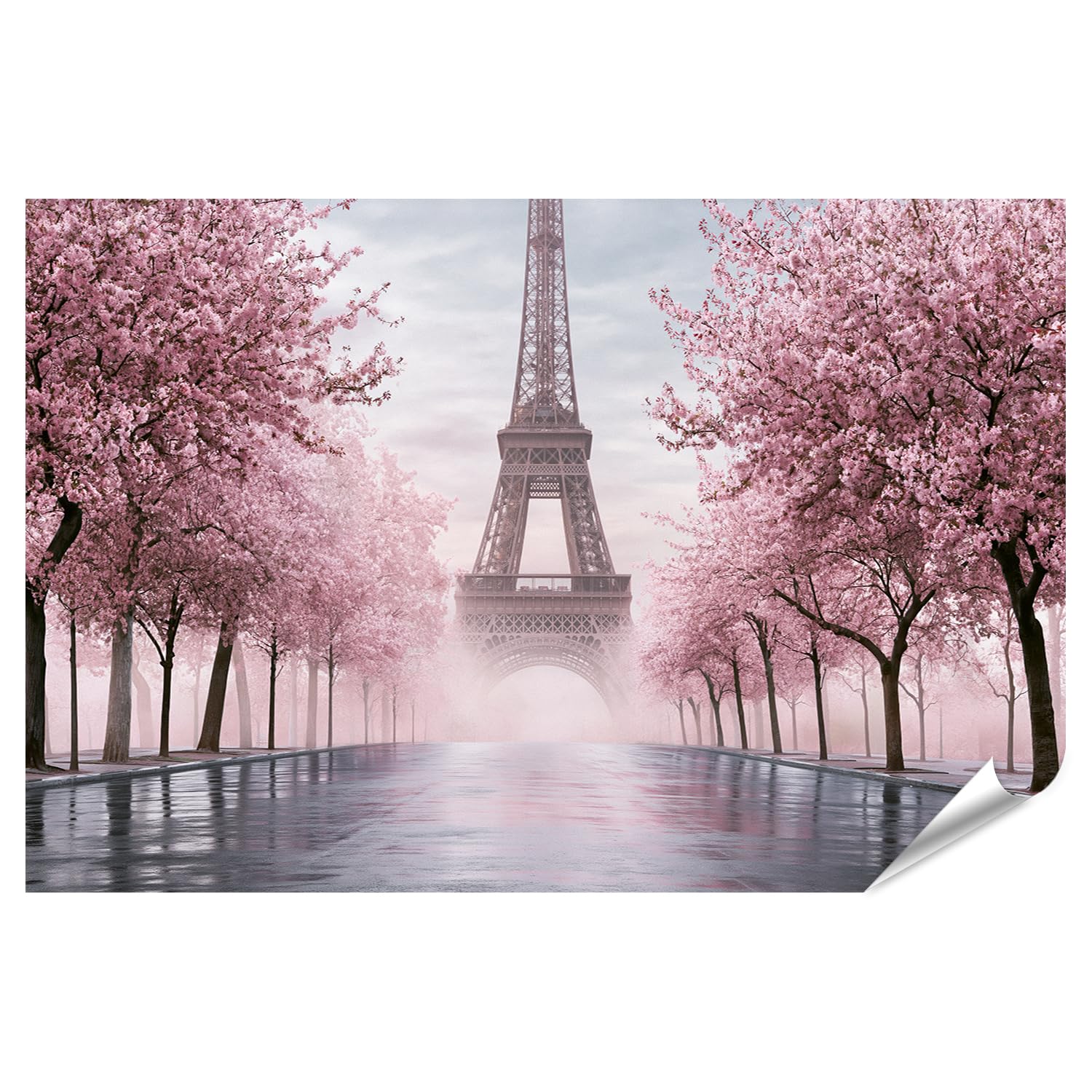 islandburner Póster de alta calidad con la Torre Eiffel romántica, decoración para el salón, tamaño grande