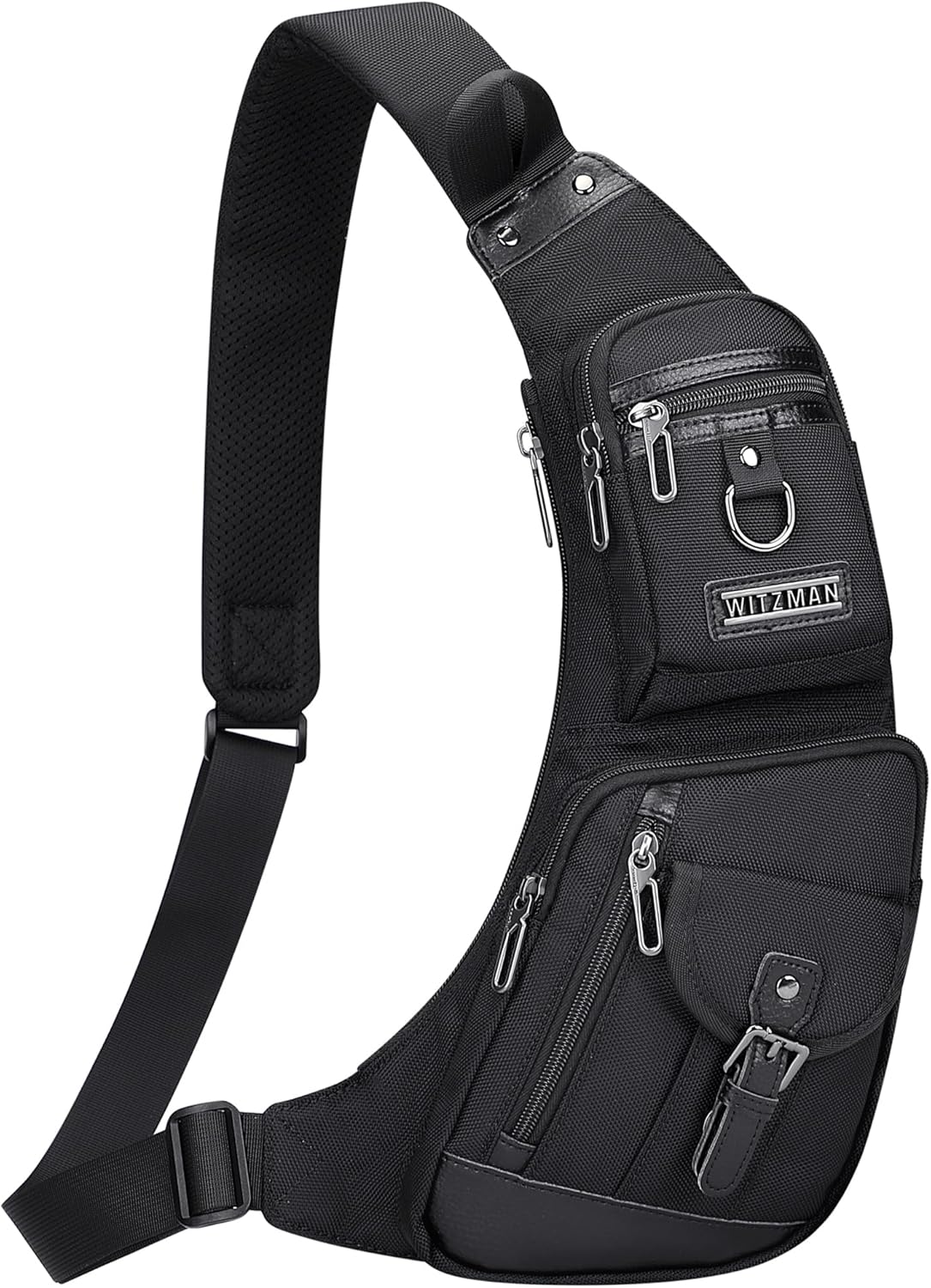 WITZMAN Sling Bag for Men Crossbody Bags Travel Slim Chest Bag One Strap Lightweight Casual Daypack