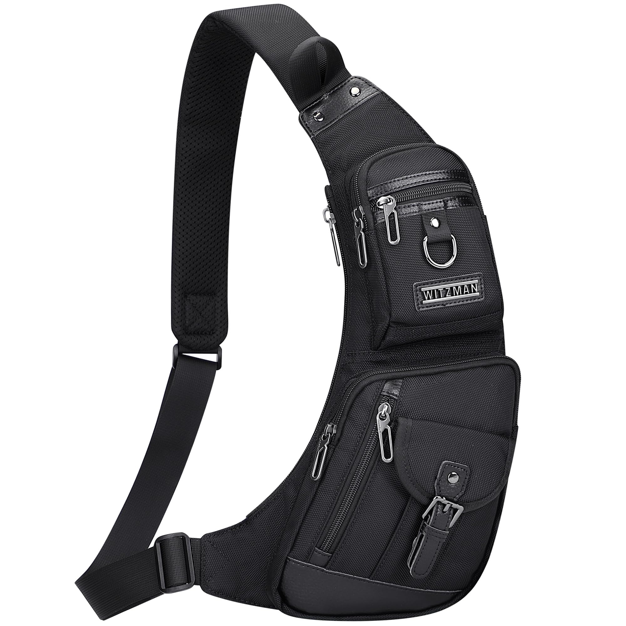 WITZMAN Sling Bag for Men Crossbody Bags Travel Slim Chest Bag One Strap Lightweight Casual Daypack