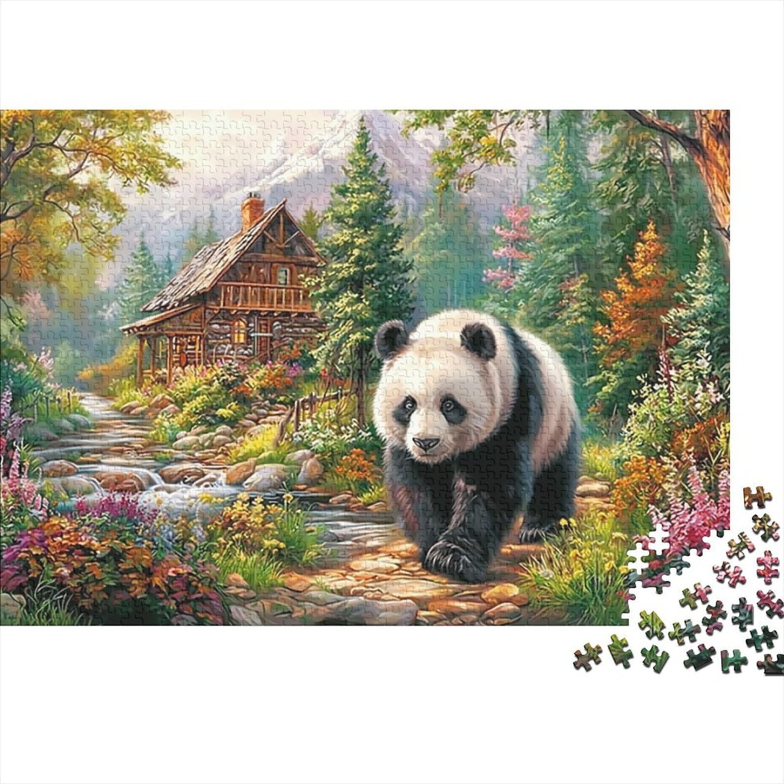 Rompecabezas de 1000 piezas de panda para decorar el salón tras un divertido reto mental 8