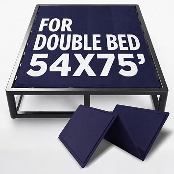 10mm Bunkie Board 54x75Full Size Lightweight Design | Low Profile Bed Support, Breathable, Noise Minimizing, Moisture Resistant | Folding Box Support Board | Split Fully Assembled