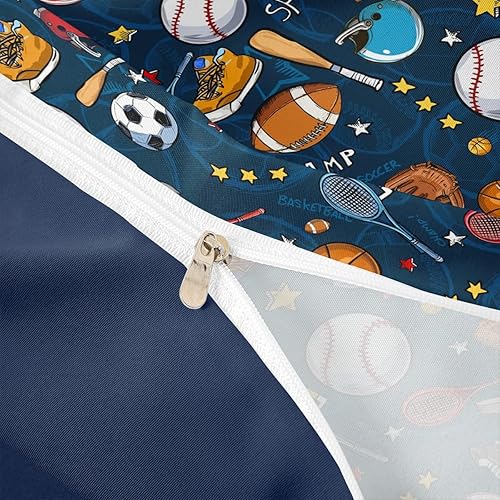 Miniatura 4 de Funda de edredón con estampado de fútbol, béisbol, rugby, baloncesto, voleibol para niños, jóvenes, adolescentes, hombres funda de edredón con