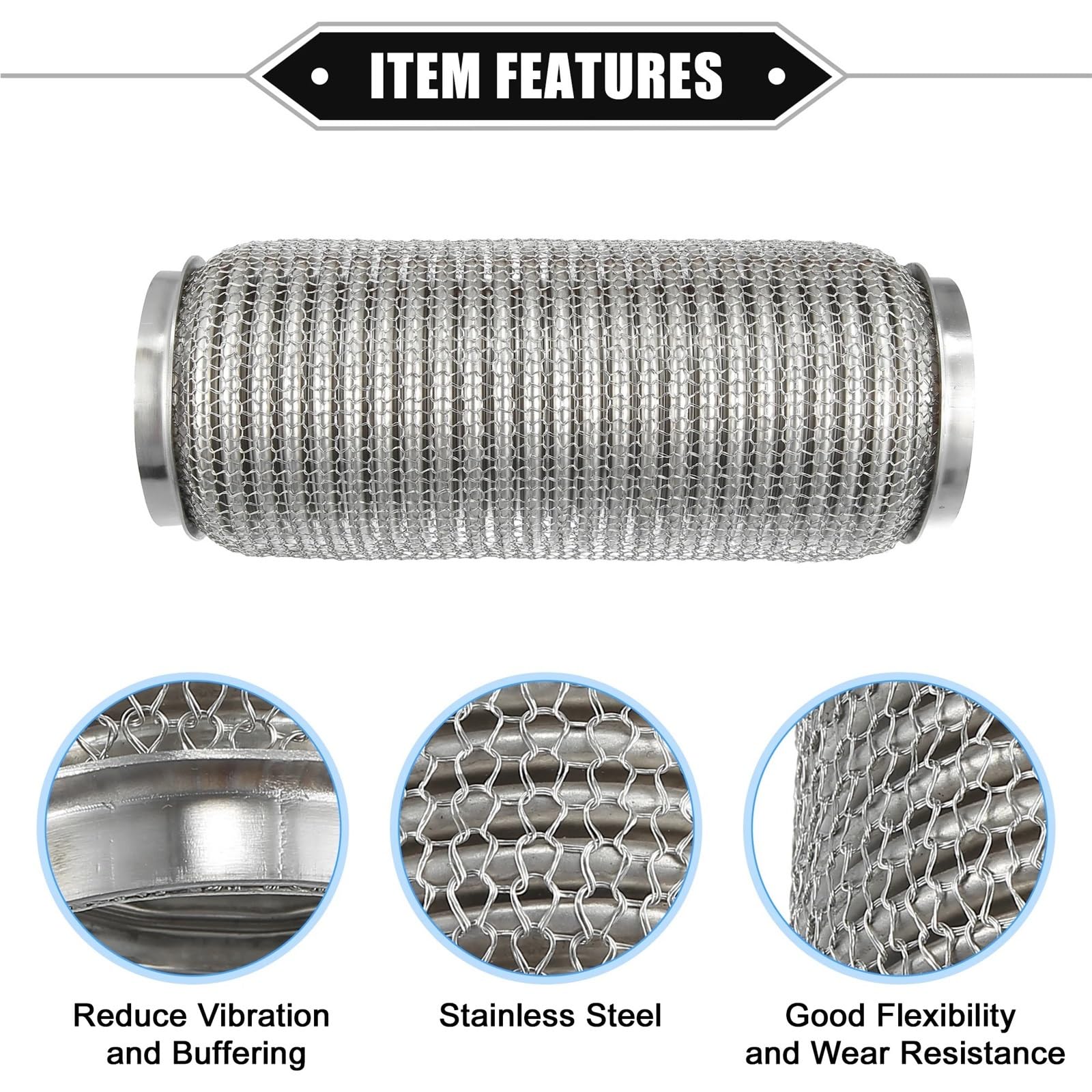 Car Silencer 45/50//63/65/76/75mm elastyczna rura wydechowa tłumik samochodowy uniwersalne złącze wydechowe akcesoria(76x82x203mm)