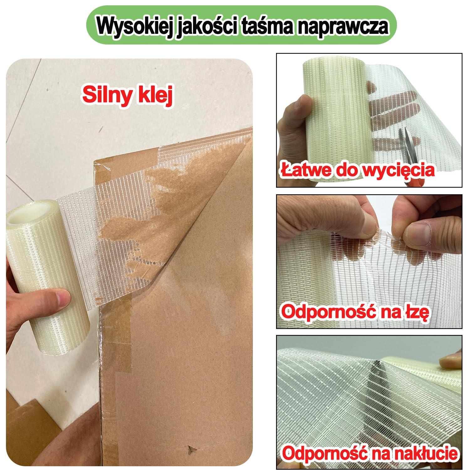 Taśma naprawcza z materiału, zestaw naprawczy do namiotu, taśma naprawcza do markiz kempingowych, wodoszczelny zestaw naprawczy do żagli, osłony łodzi, przyczepy kempingowej