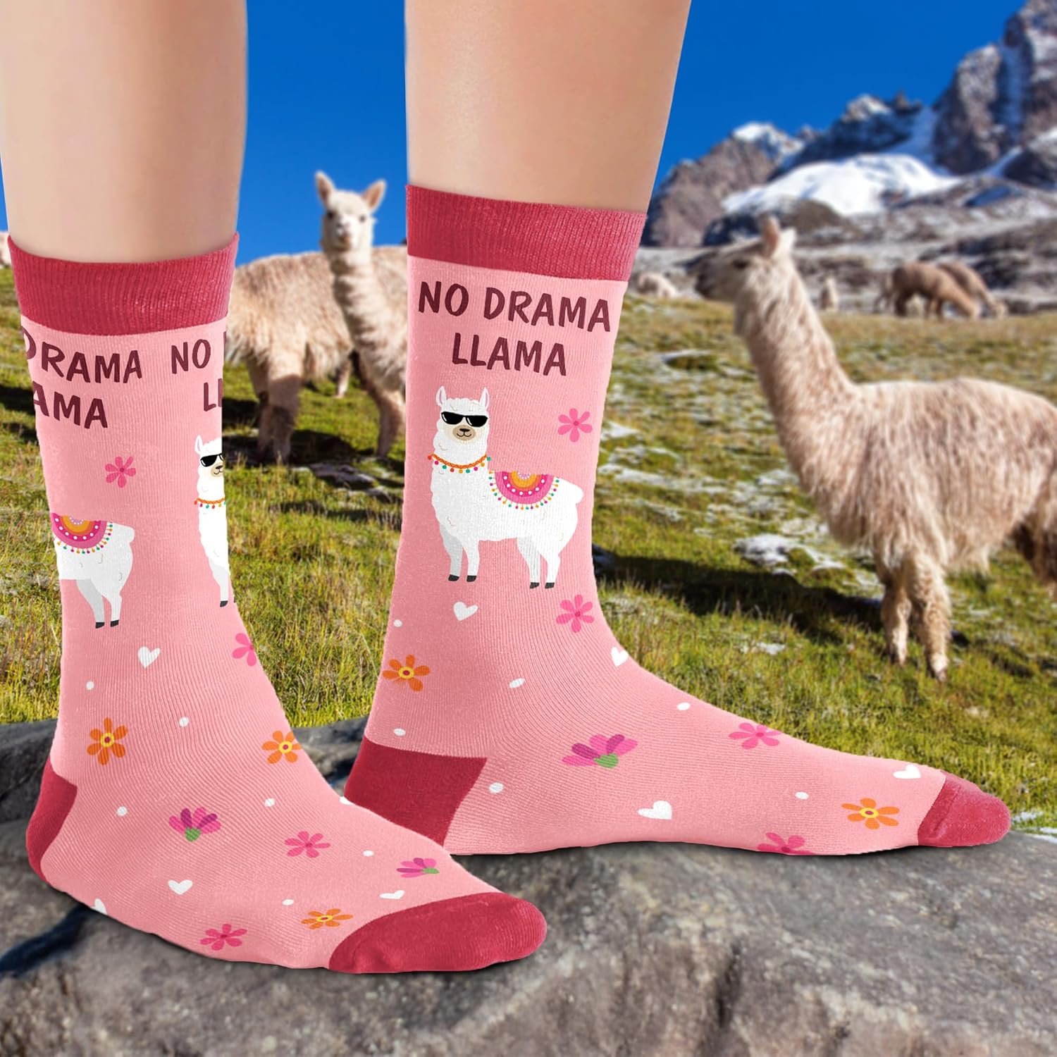 Funny Animal Socks for Women & Men, Novelty Socks – Cute Otter Llama Donkey Goat – Christmas Gifts, Stocking Stuffers